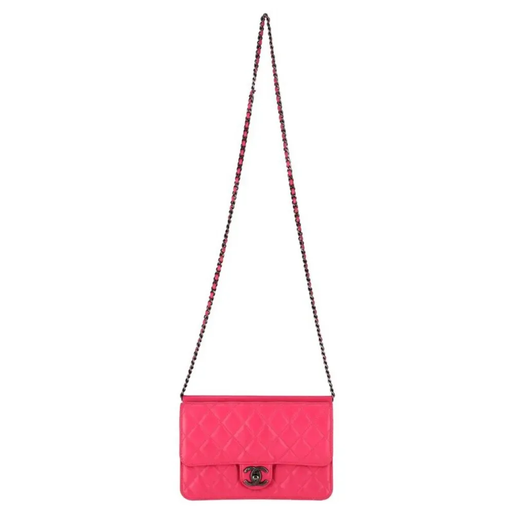 Chanel Lambskin Leather Crossing Times Diamond Quilted Medium Flap Bag